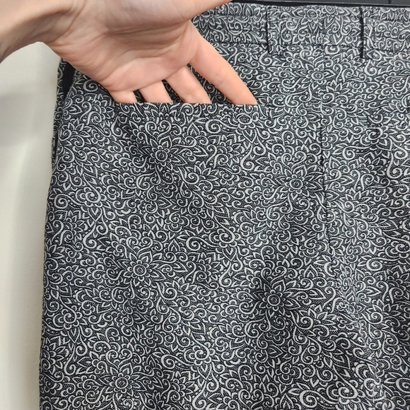 The Kooples Linen Blend Black Printed Fitted Jogger Trousers Size 48 - Picture 11 of 16